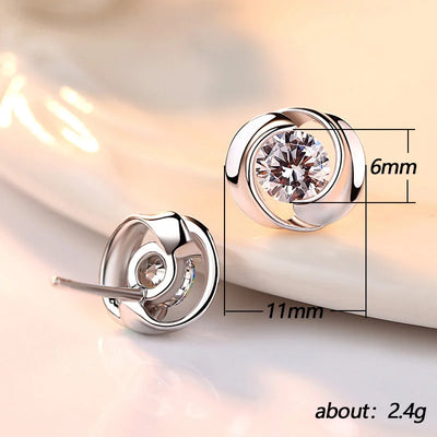 Sparkling Silver Zirconia Earrings