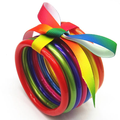 Rainbow Bowknot Jelly Bangles