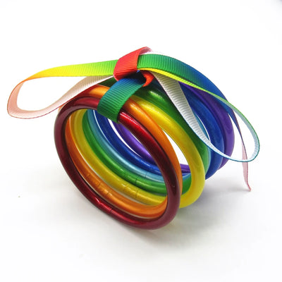 Rainbow Bowknot Jelly Bangles