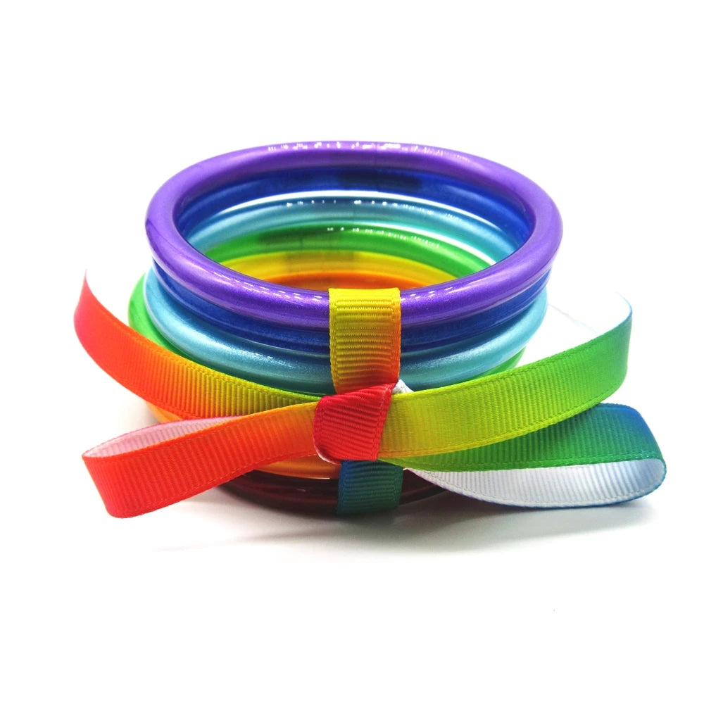 Rainbow Bowknot Jelly Bangles